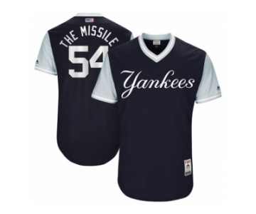 Men's 2017 Little League World Series Yankees Aroldis Chapman The Missile Navy Jersey