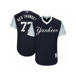 Men's 2017 Little League World Series Yankees Clint Frazier Red Thunder Navy Jersey