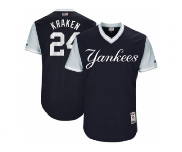 Men's 2017 Little League World Series Yankees Gary Sanchez Kraken Navy Jersey