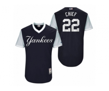 Men's 2017 Little League World Series Yankees Jacoby Ellsbury Chief Navy Jersey