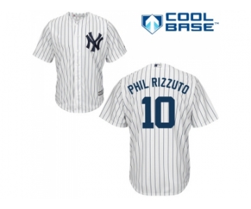 Men's Majestic New York Yankees #10 Phil Rizzuto Authentic White Home MLB Jersey