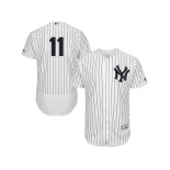 Men's Majestic New York Yankees #11 Brett Gardner White Navy Flexbase Authentic Collection MLB Jersey