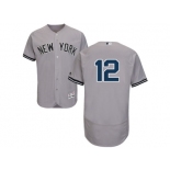 Men's Majestic New York Yankees #12 Chase Headley Grey Flexbase Authentic Collection MLB Jersey