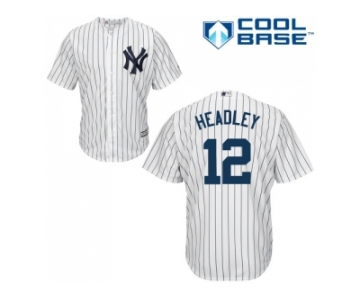 Men's Majestic New York Yankees #12 Chase Headley Replica White Home MLB Jersey