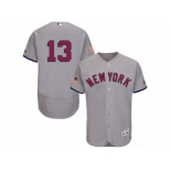 Men's Majestic New York Yankees #13 Alex Rodriguez Grey Fashion Stars & Stripes Flex Base MLB Jersey