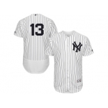 Men's Majestic New York Yankees #13 Alex Rodriguez White Navy Flexbase Authentic Collection MLB Jersey