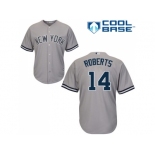 Men's Majestic New York Yankees #14 Brian Roberts Replica Grey Road MLB Jersey