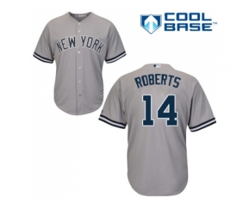 Men's Majestic New York Yankees #14 Brian Roberts Replica Grey Road MLB Jersey