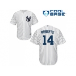 Men's Majestic New York Yankees #14 Brian Roberts Replica White Home MLB Jersey