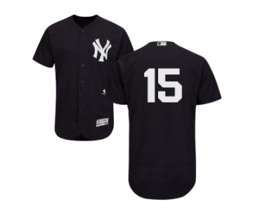 Men's Majestic New York Yankees #15 Thurman Munson Navy Flexbase Authentic Collection MLB Jersey