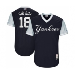 Men's Majestic New York Yankees #18 Didi Gregorius  Sir Didi  Authentic Navy Blue 2017 Players Weekend MLB Jersey