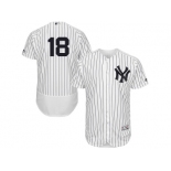 Men's Majestic New York Yankees #18 Didi Gregorius White Navy Flexbase Authentic Collection MLB Jersey