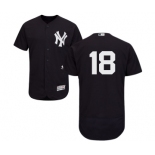 Men's Majestic New York Yankees #18 Johnny Damon Navy Blue Alternate Flex Base Authentic Collection MLB Jersey