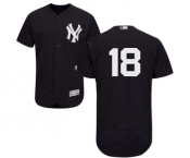 Men's Majestic New York Yankees #18 Johnny Damon Navy Blue Alternate Flex Base Authentic Collection MLB Jersey