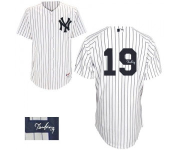 Men's Majestic New York Yankees #19 Masahiro Tanaka Authentic White Home Autographed MLB Jersey