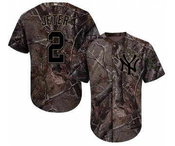 Men's Majestic New York Yankees #2 Derek Jeter Authentic Camo Realtree Collection Flex Base MLB Jersey