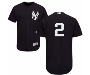 Men's Majestic New York Yankees #2 Derek Jeter Navy Flexbase Authentic Collection MLB Jersey