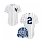 Men's Majestic New York Yankees #2 Derek Jeter Replica White DJ-3K Patch MLB Jersey