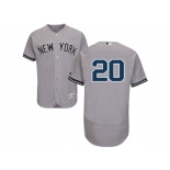 Men's Majestic New York Yankees #20 Jorge Posada Grey Flexbase Authentic Collection MLB Jersey