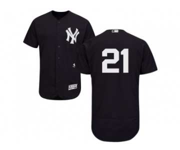 Men's Majestic New York Yankees #21 Paul O'Neill Navy Flexbase Authentic Collection MLB Jersey