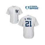 Men's Majestic New York Yankees #21 Paul O'Neill Replica White Home MLB Jersey