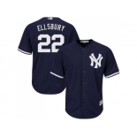 Men's Majestic New York Yankees #22 Jacoby Ellsbury Replica Navy Blue Alternate MLB Jersey