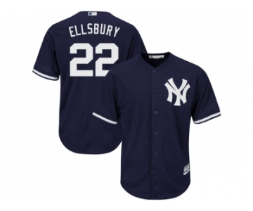 Men's Majestic New York Yankees #22 Jacoby Ellsbury Replica Navy Blue Alternate MLB Jersey