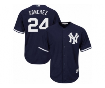 Men's Majestic New York Yankees #24 Gary Sanchez Replica Navy Blue Alternate MLB Jersey