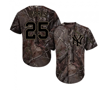 Men's Majestic New York Yankees #25 Gleyber Torres Authentic Camo Realtree Collection Flex Base MLB Jersey