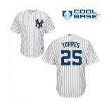 Men's Majestic New York Yankees #25 Gleyber Torres Replica Navy Blue Alternate MLB Jerse