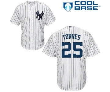 Men's Majestic New York Yankees #25 Gleyber Torres Replica Navy Blue Alternate MLB Jerse