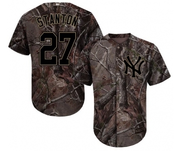 Men's Majestic New York Yankees #27 Giancarlo Stanton Authentic Camo Realtree Collection Flex Base MLB Jersey