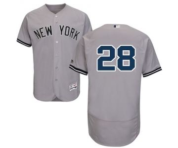 Men's Majestic New York Yankees #28 Austin Romine Grey Road Flex Base Authentic Collection MLB Jersey