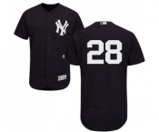 Men's Majestic New York Yankees #28 Austin Romine Navy Blue Alternate Flex Base Authentic Collection MLB Jersey