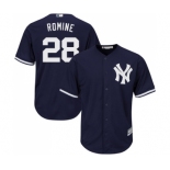 Men's Majestic New York Yankees #28 Austin Romine Replica Navy Blue Alternate MLB Jersey