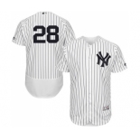 Men's Majestic New York Yankees #28 Austin Romine White Home Flex Base Authentic Collection MLB Jersey