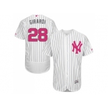 Men's Majestic New York Yankees #28 Joe Girardi Authentic White 2016 Mother's Day Fashion Flex Base MLB Jersey