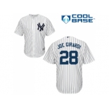 Men's Majestic New York Yankees #28 Joe Girardi Authentic White Home MLB Jersey