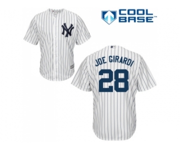 Men's Majestic New York Yankees #28 Joe Girardi Authentic White Home MLB Jersey