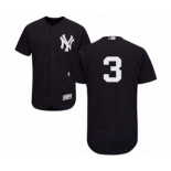 Men's Majestic New York Yankees #3 Babe Ruth Navy Flexbase Authentic Collection MLB Jersey