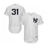 Men's Majestic New York Yankees #31 Aaron Hicks White Navy Flexbase Authentic Collection MLB Jersey