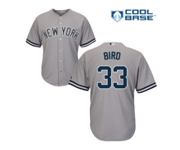 Men's Majestic New York Yankees #33 Greg Bird Replica Grey Road MLB Jersey