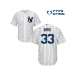 Men's Majestic New York Yankees #33 Greg Bird Replica White Home MLB Jersey