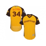 Men's Majestic New York Yankees #34 Brian McCann Yellow 2016 All-Star American League BP Authentic Collection Flex Base MLB Jersey