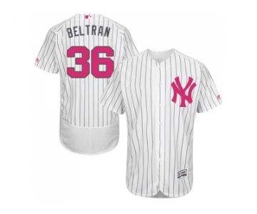 Men's Majestic New York Yankees #36 Carlos Beltran Authentic White 2016 Mother's Day Fashion Flex Base MLB Jersey