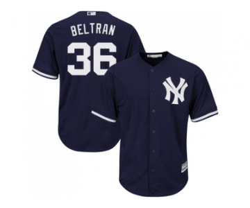 Men's Majestic New York Yankees #36 Carlos Beltran Replica Navy Blue Alternate MLB Jersey