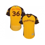 Men's Majestic New York Yankees #36 Carlos Beltran Yellow 2016 All-Star American League BP Authentic Collection Flex Base MLB Jersey