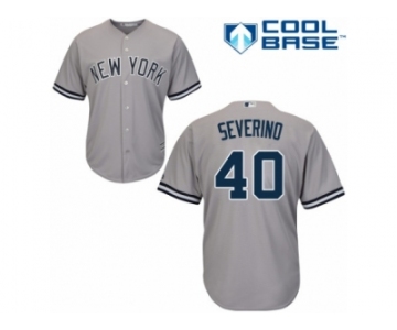 Men's Majestic New York Yankees #40 Luis Severino Replica Grey Road MLB Jersey