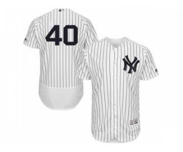 Men's Majestic New York Yankees #40 Luis Severino White Navy Flexbase Authentic Collection MLB Jersey