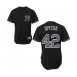 Men's Majestic New York Yankees #42 Mariano Rivera Authentic Black Fashion MLB Jersey